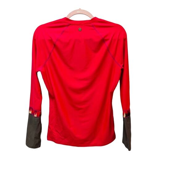 PRANA Womens Lorelie Pink Gray UV Rashguard Long Sleeve Swim Surf Medium - Picture 3 of 9